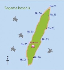 セガマ・ブサール島の区間マップ